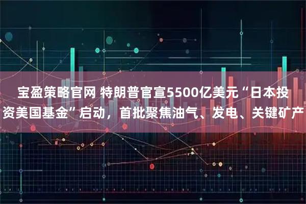 宝盈策略官网 特朗普官宣5500亿美元“日本投资美国基金”启动，首批聚焦油气、发电、关键矿产